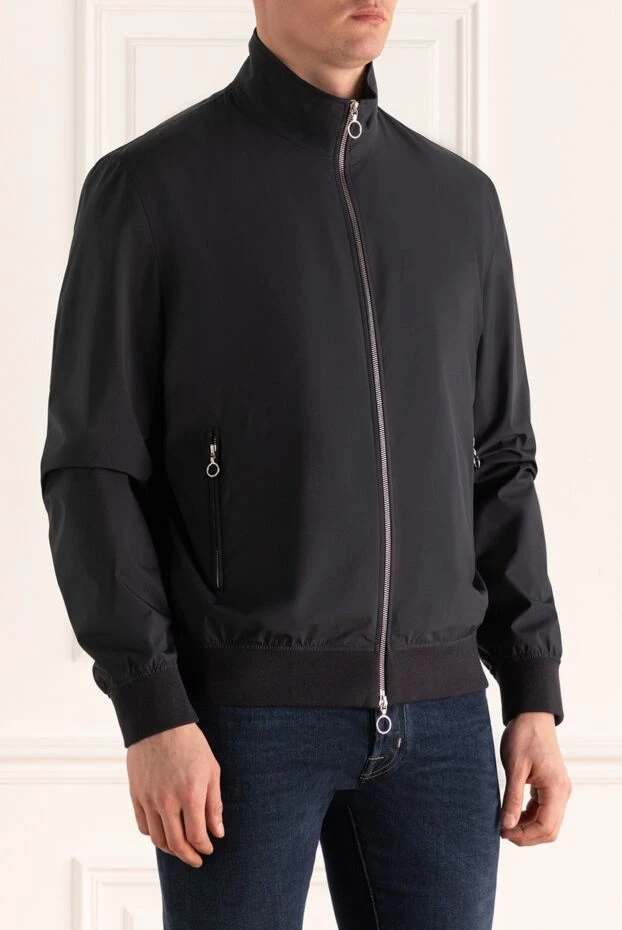 Seraphin men's dark blue bomber jacket with high collar (markdown) 197791 - photo 3