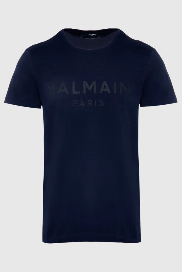 Balmain мужские футболка из хлопка синяя мужская купить с ценами и фото 167098 - фото 1