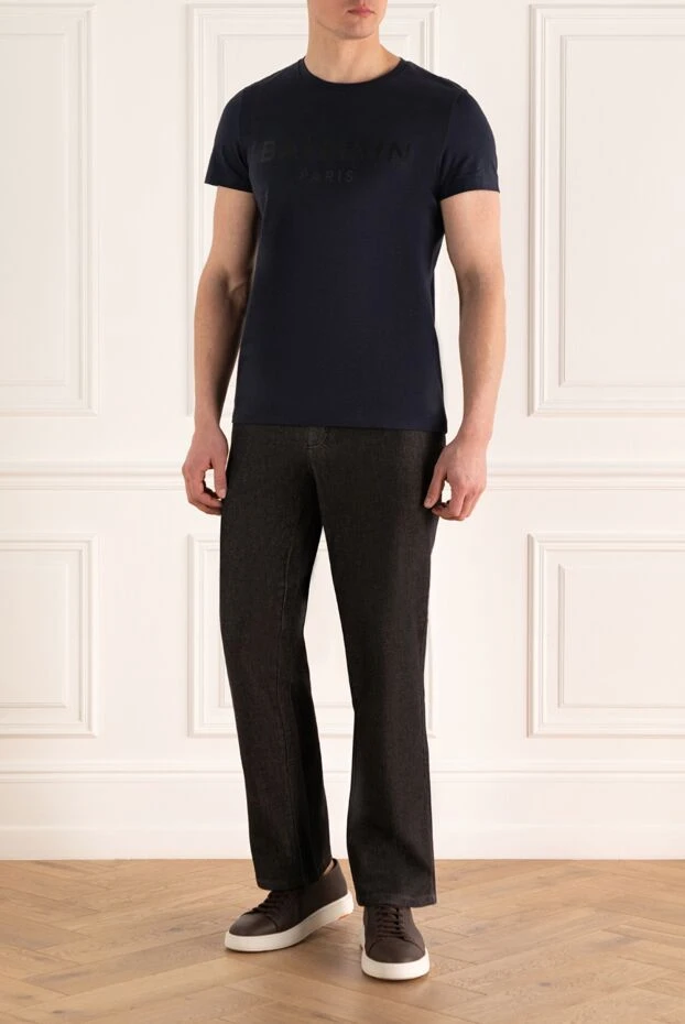 Balmain man cotton t-shirt blue for men buy with prices and photos 167098 - photo 2