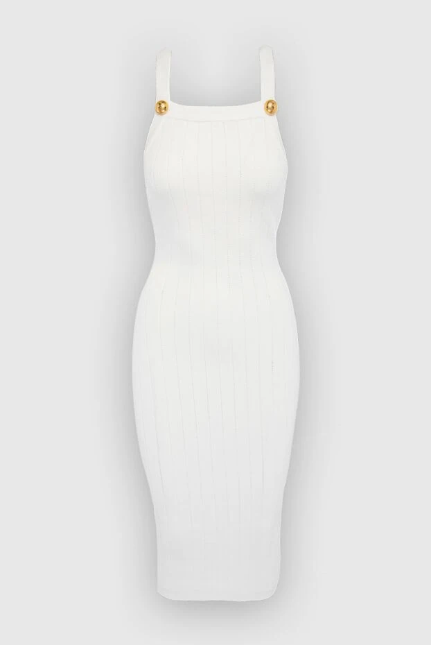 Balmain женские платье из вискозы и полиэстера белое женское купить с ценами и фото 167105 - фото 1