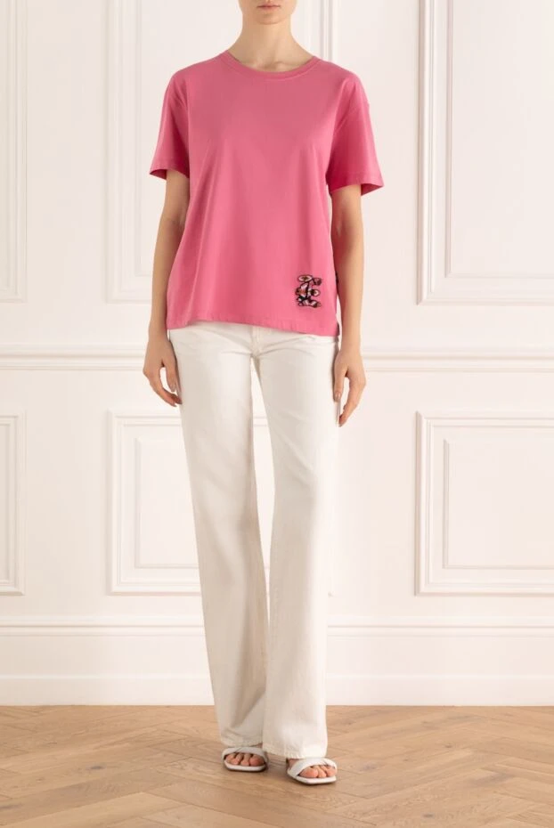 Ermanno Scervino женские футболка из хлопка розовая женская купить с ценами и фото 167116 - фото 2