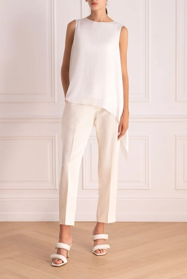 Ermanno Scervino woman white viscose and silk trousers for women buy with prices and photos 167126 - photo 2