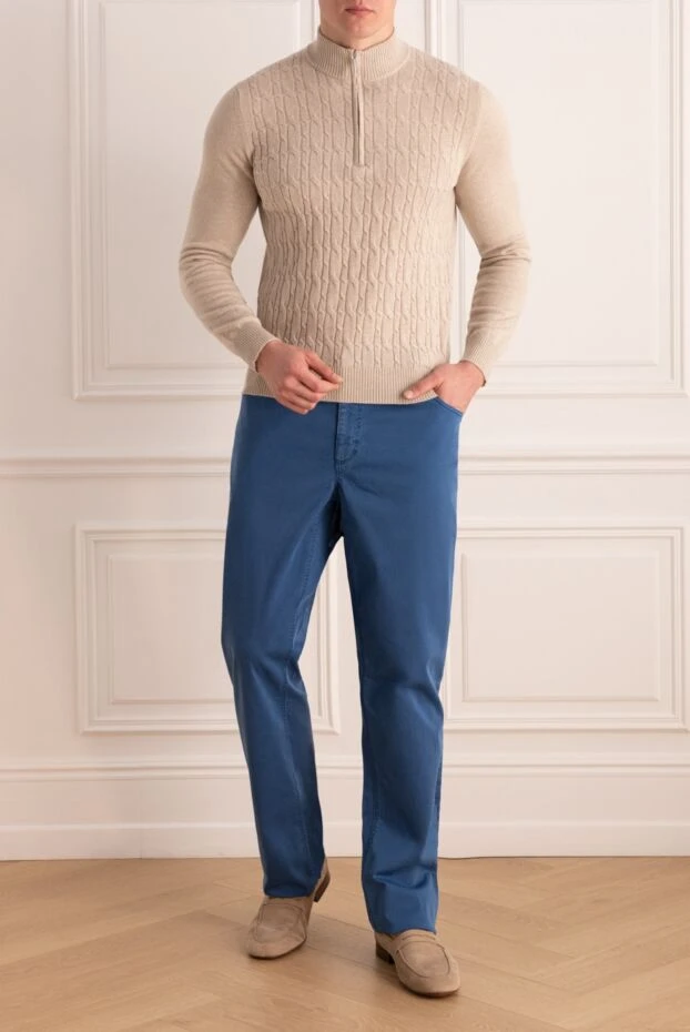 Zilli мужские брюки из хлопка синие мужские купить с ценами и фото 167165 - фото 2