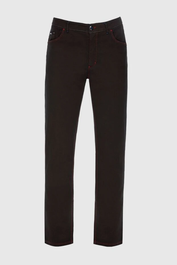Zilli мужские джинсы из хлопка и шелка бордовые мужские купить с ценами и фото 167171 - фото 1