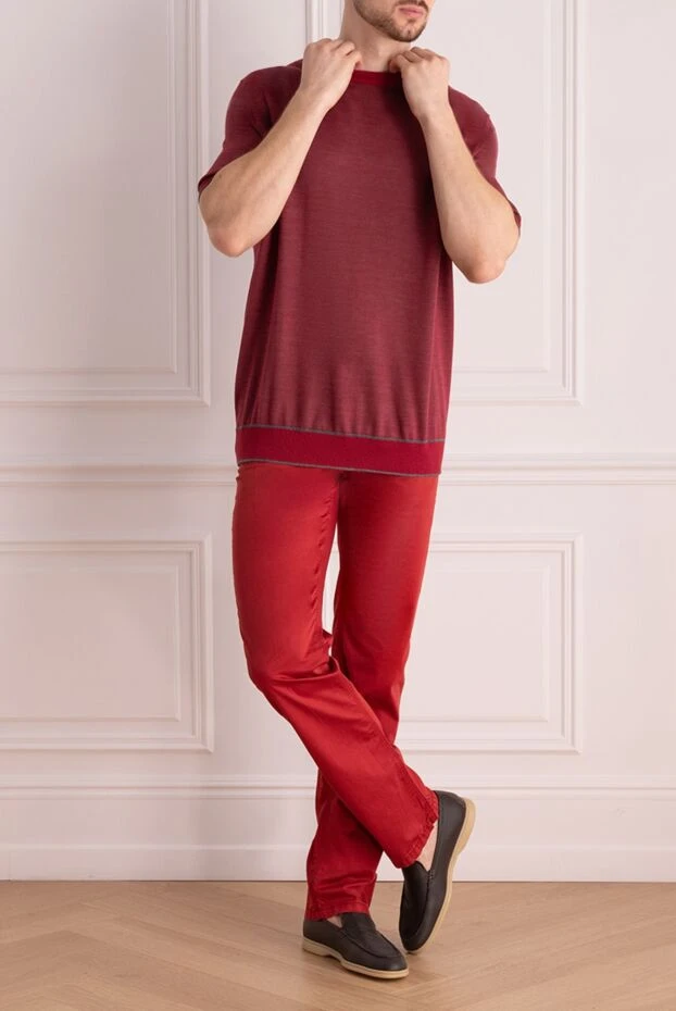 Zilli чоловічі штани з бавовни червоні чоловічі купити фото з цінами 167184 - фото 2