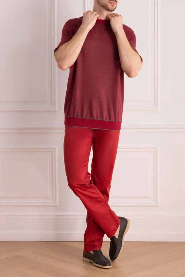 Zilli red cotton trousers for men universal 195742 - photo 2