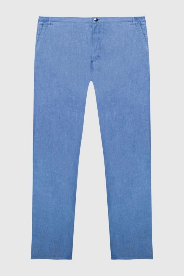 Zilli man men's blue linen trousers buy with prices and photos 167194 - photo 1