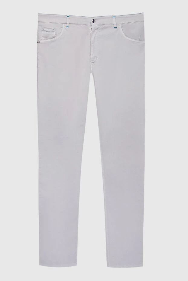Zilli white cotton trousers for men with contrasting details 197104 - photo 1