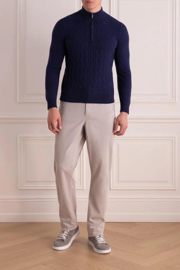 Zilli white cotton trousers for men with contrasting details 197104 - photo 2