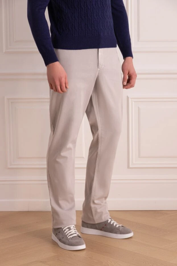 Zilli white cotton trousers for men with contrasting details 197104 - photo 3