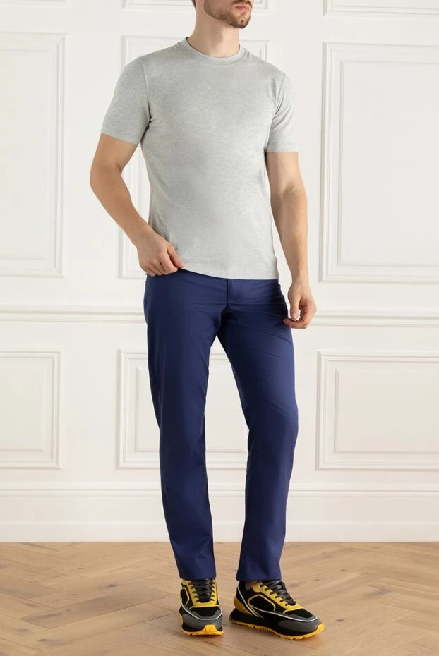 Zilli мужские брюки из хлопка и кашемира синие мужские купить с ценами и фото 167199 - фото 2