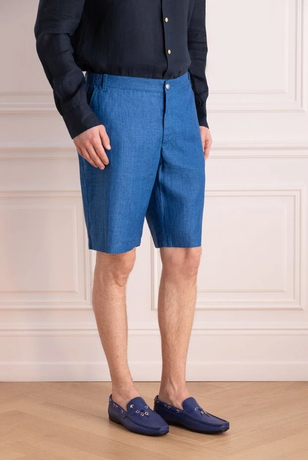 Zilli man blue linen shorts for men 167206 - photo 3