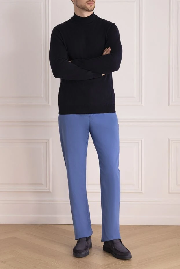 Zilli man men's blue cashmere cotton trousers buy with prices and photos 167214 - photo 2