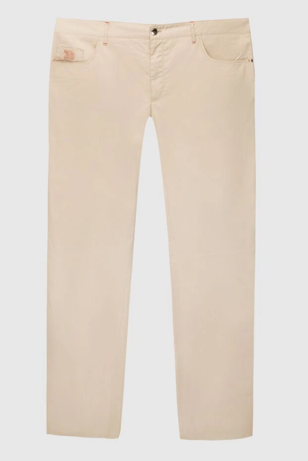 Zilli мужские джинсы из хлопка и кашемира бежевые мужские купить с ценами и фото 167217 - фото 1