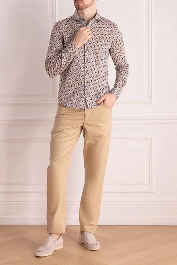 Zilli man men's beige cotton and cashmere jeans buy with prices and photos 167217 - photo 2