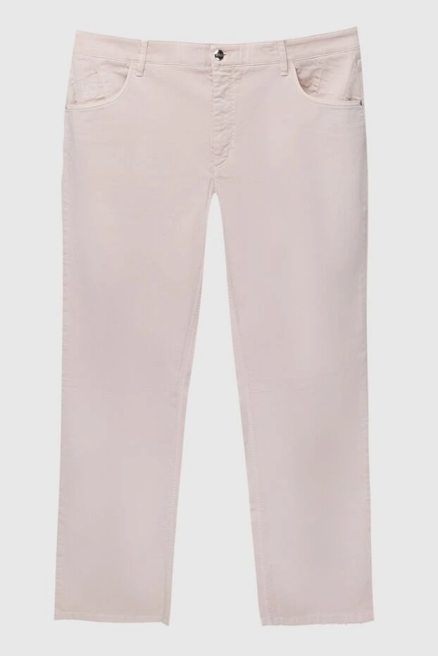 Zilli мужские брюки из хлопка и эластана бежевые мужские купить с ценами и фото 167218 - фото 1
