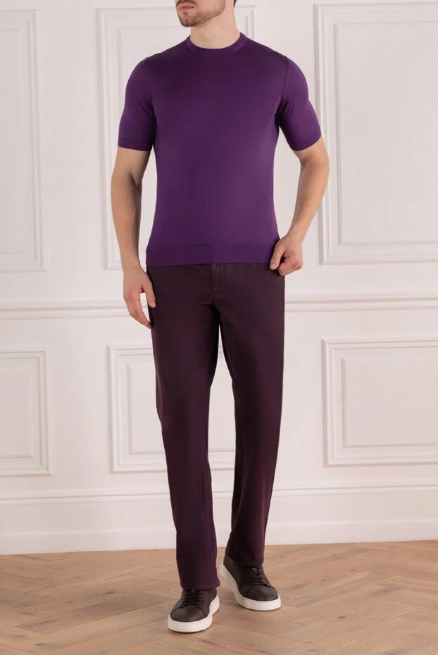 Zilli мужские джинсы из хлопка и кашемира фиолетовые мужские купить с ценами и фото 167222 - фото 2