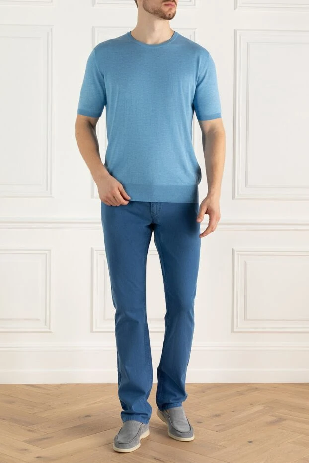 Zilli man blue cotton and cashmere jeans for men buy with prices and photos 167226 - photo 2