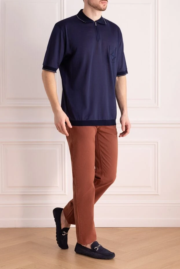 Zilli men's jeans made of red-brown cotton with contrasting trim 195743 - photo 3