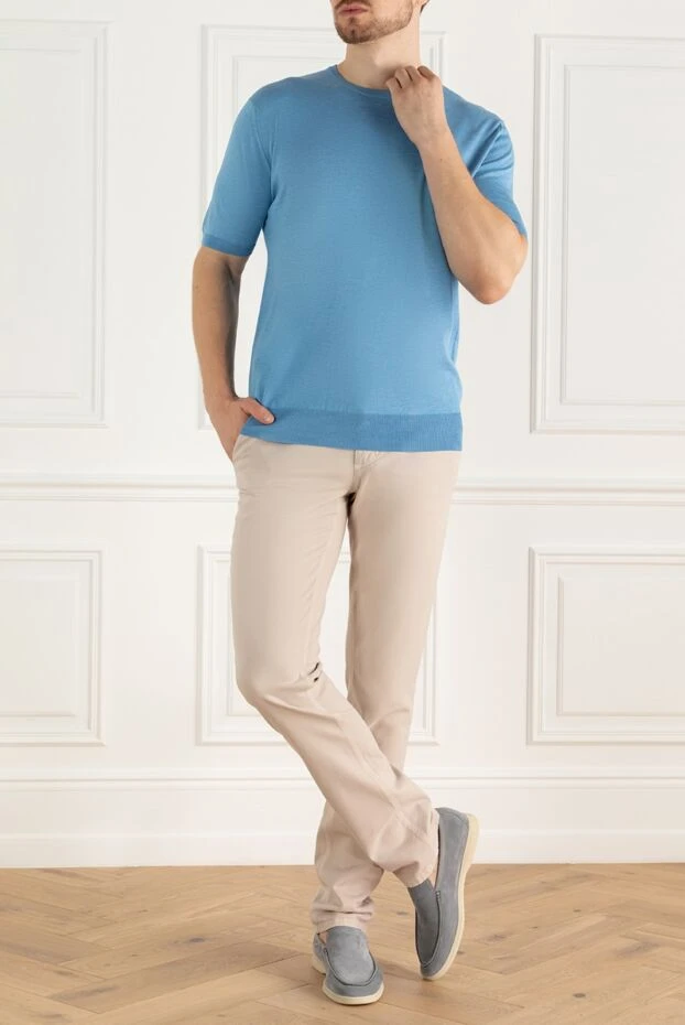 Zilli man men's beige cotton and cashmere trousers buy with prices and photos 167246 - photo 2