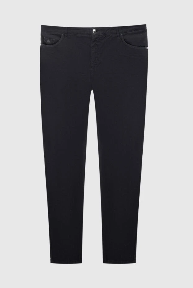 Zilli men's black cotton jeans with leather inserts 197080 - photo 1