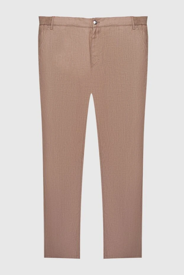 Zilli мужские брюки из льна бежевые мужские купить с ценами и фото 167283 - фото 1