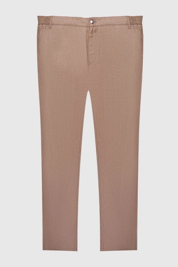 Zilli men's linen trousers in a calm beige color 196937 - photo 1