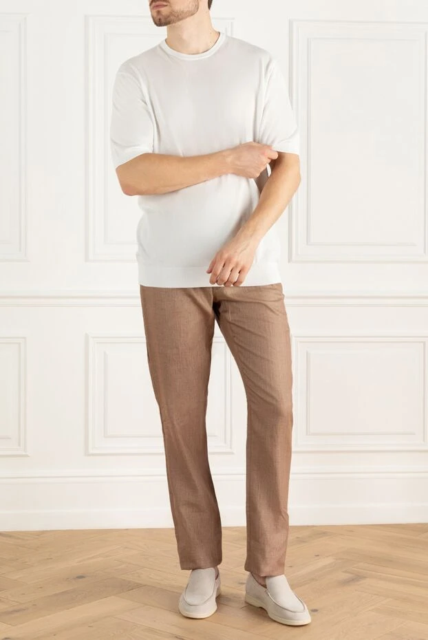 Zilli man men's beige linen trousers buy with prices and photos 167283 - photo 2