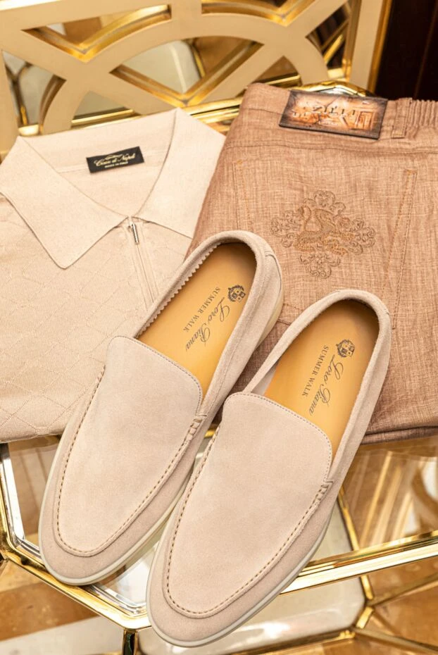 Zilli men's linen trousers in a calm beige color 167283 - photo 2