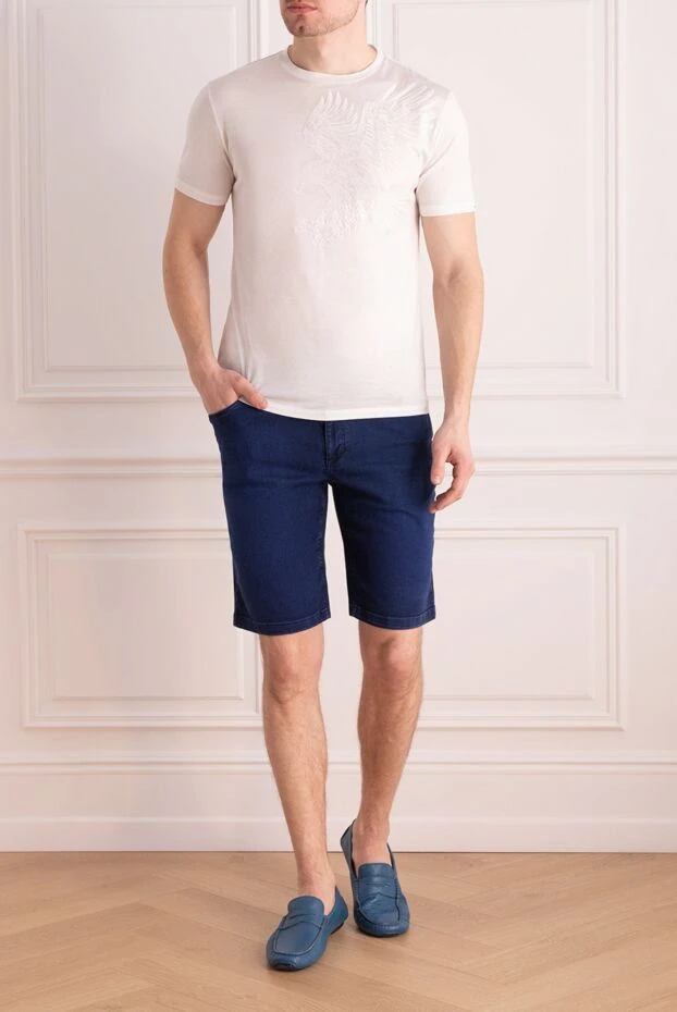 Zilli man men's blue denim shorts made of cotton and elastane buy with prices and photos 167298 - photo 2