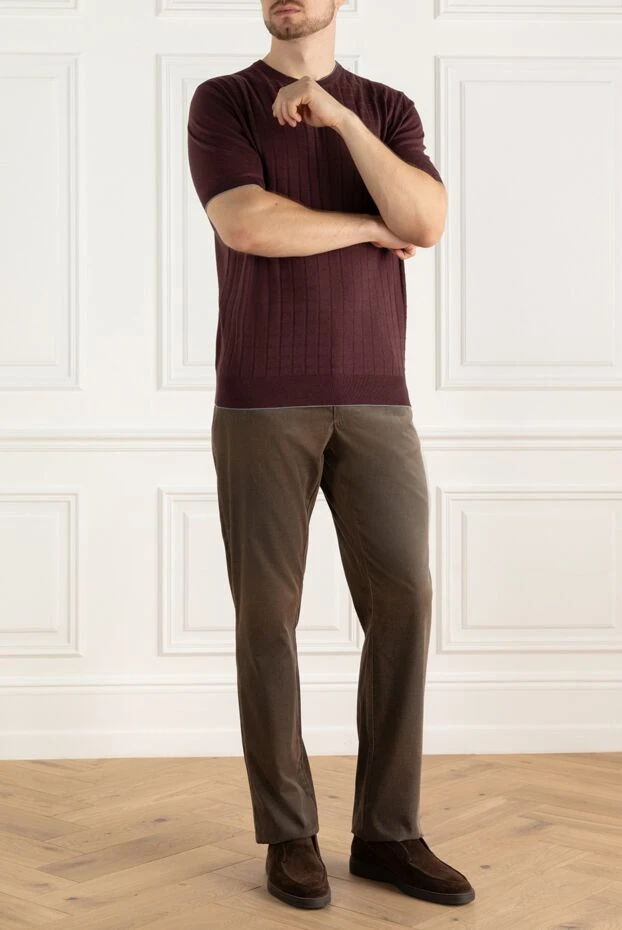 Zilli мужские брюки из хлопка и полиэстера коричневые мужские купить с ценами и фото 167306 - фото 2