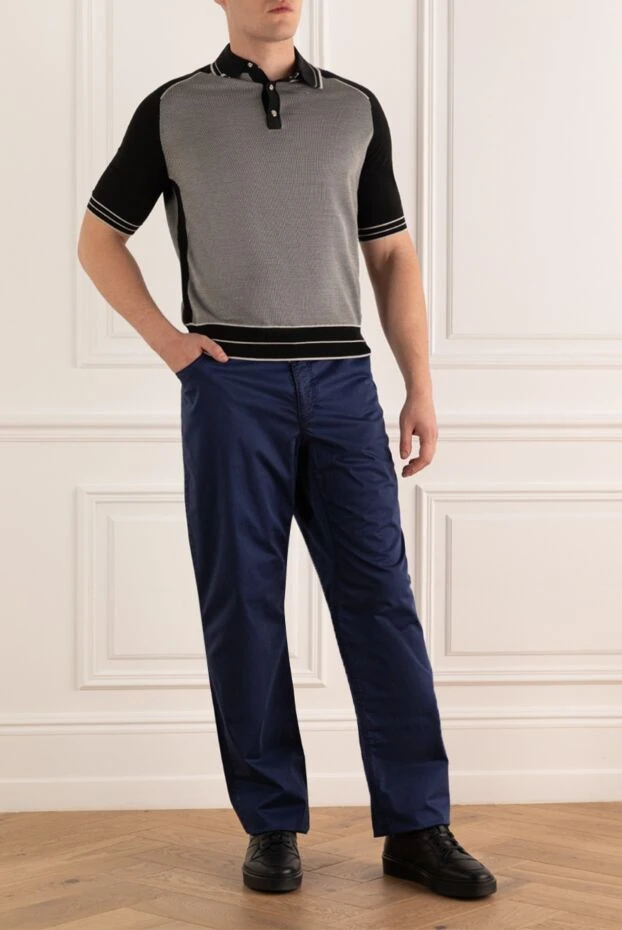 Zilli мужские брюки из хлопка синие мужские купить с ценами и фото 167311 - фото 2