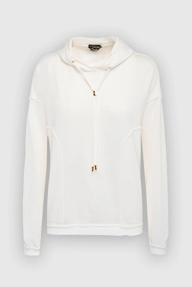 Tom Ford woman silk and cotton hoodie white for women 167327 - photo 1