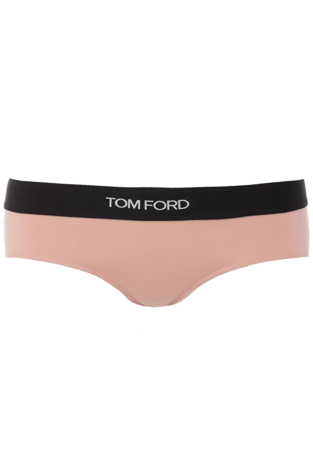 Tom Ford слипы женские с черной полоской и логотипом бежевые 167333 - фото 1