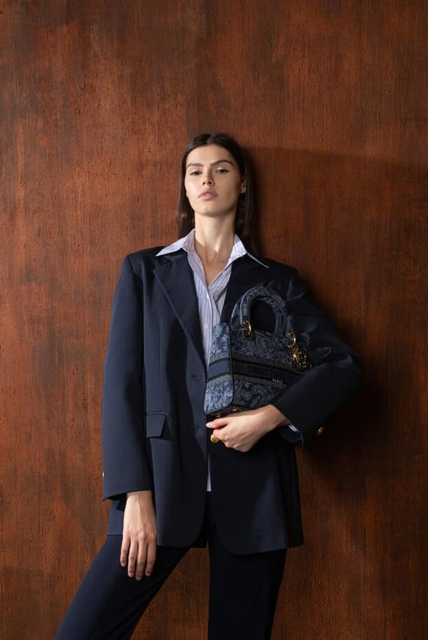 P.A.R.O.S.H. women's dark blue cotton jacket with gold buttons 167390 - photo 2