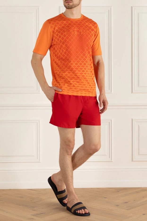 Zilli мужские футболка из хлопка оранжевая мужская купить с ценами и фото 167410 - фото 2