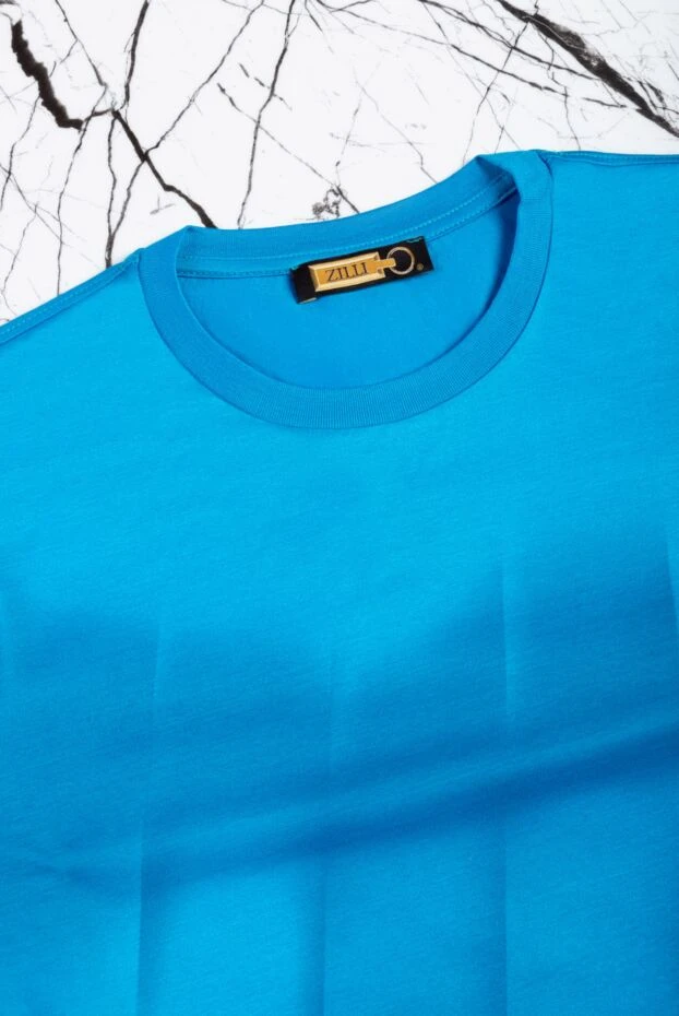 Zilli blue t-shirt with satin diagonal pattern 167411 - photo 2