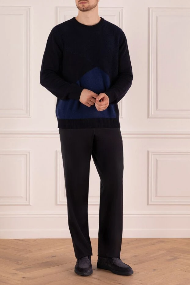 Zilli man cashmere and silk jumper blue for men buy with prices and photos 167413 - photo 2