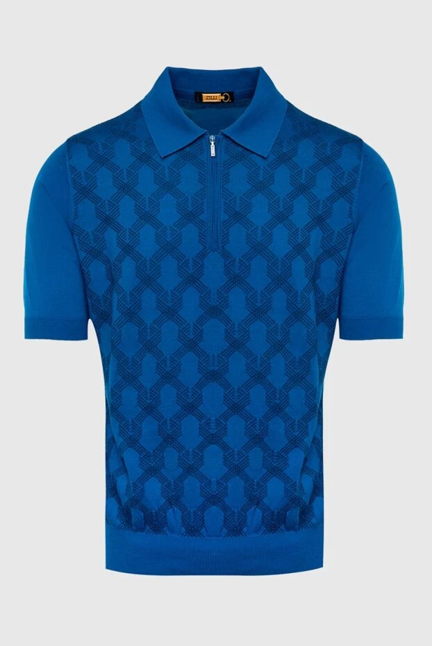 Zilli man cotton and silk polo blue for men 167418 - photo 1