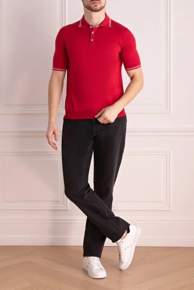 Zilli man cotton, silk and crocodile leather polo red for men buy with prices and photos 167420 - photo 2