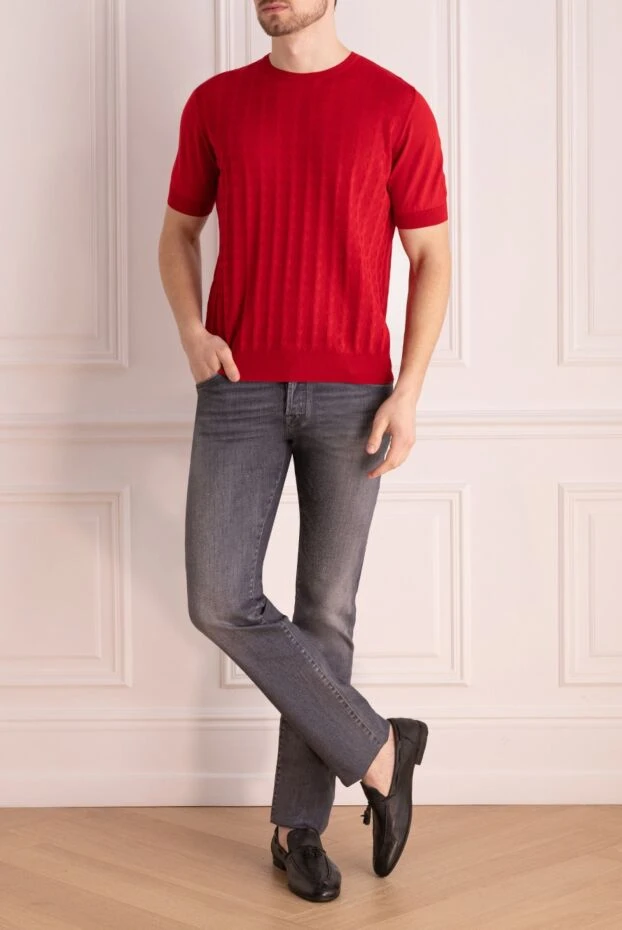 Zilli man short sleeve jumper in silk and cotton red for men buy with prices and photos 167421 - photo 2