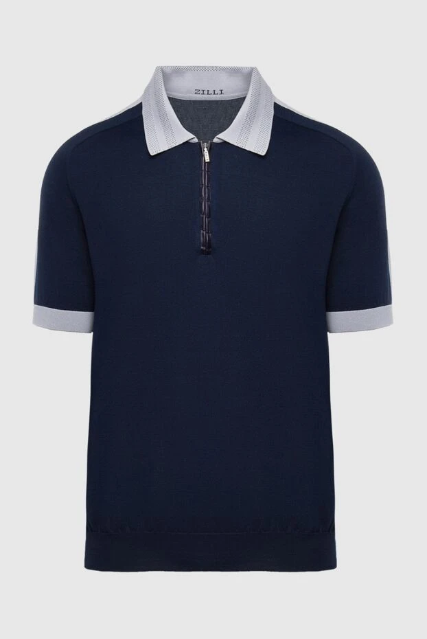 Zilli man cotton, silk and crocodile leather polo blue for men buy with prices and photos 167422 - photo 1