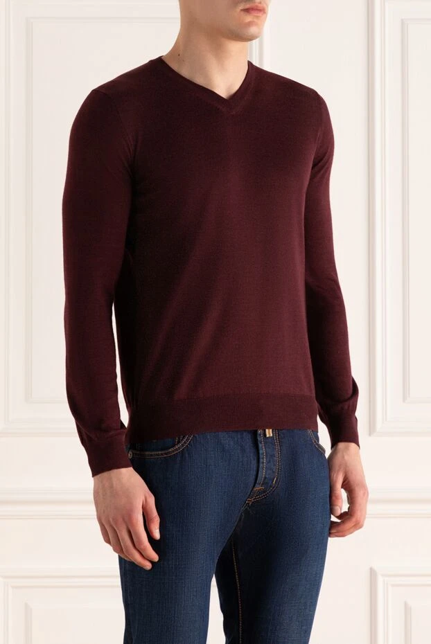 Zilli man cashmere and silk jumper burgundy for men 167429 - photo 3