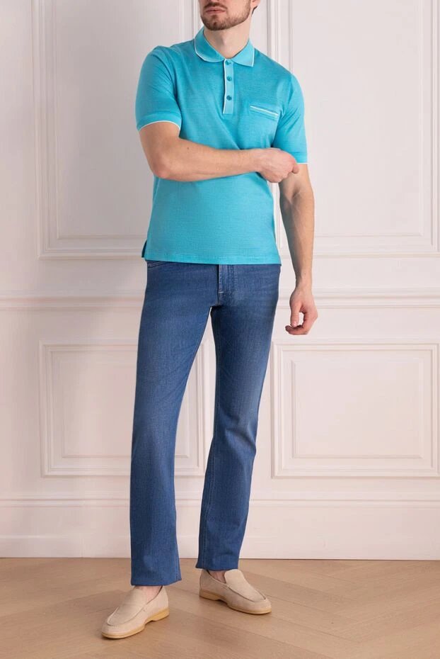 Zilli man blue cotton polo for men buy with prices and photos 167436 - photo 2