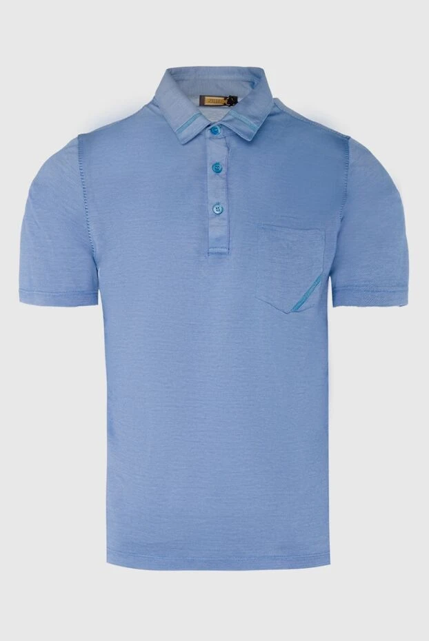 Zilli man cotton, silk and crocodile skin blue polo for men buy with prices and photos 167437 - photo 1