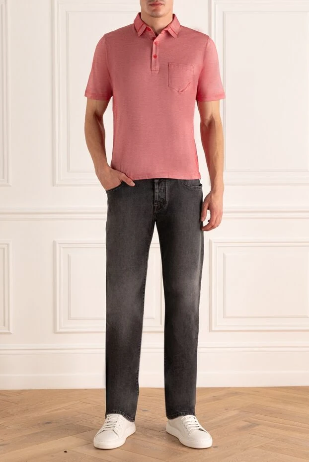 Zilli man cotton and silk polo shirt pink for men buy with prices and photos 167441 - photo 2