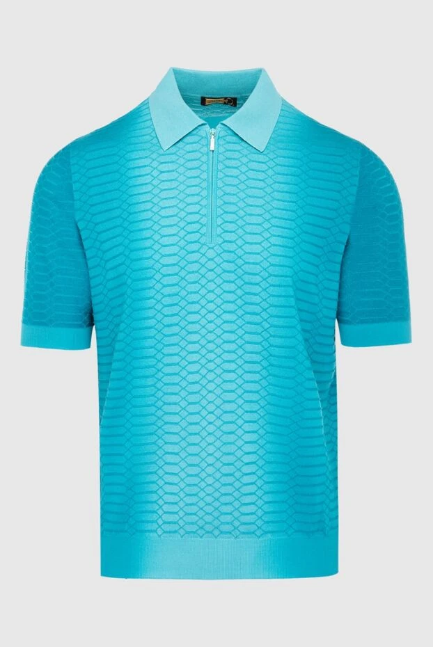 Zilli man cotton and silk polo blue for men buy with prices and photos 167442 - photo 1
