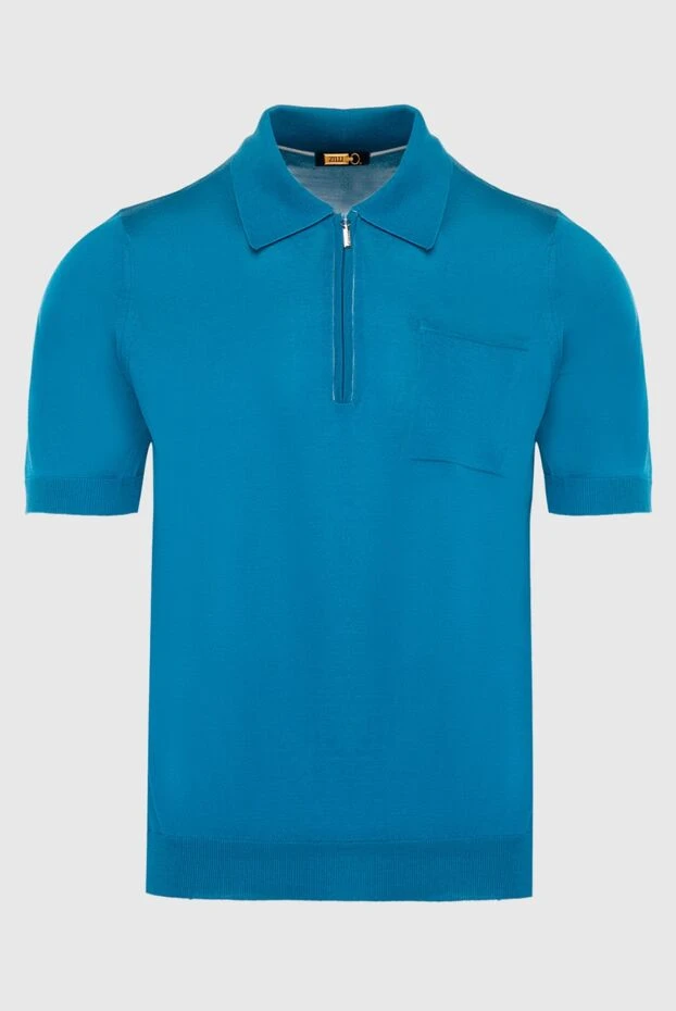 Zilli blue cotton and silk polo shirt for men 167444 - photo 1