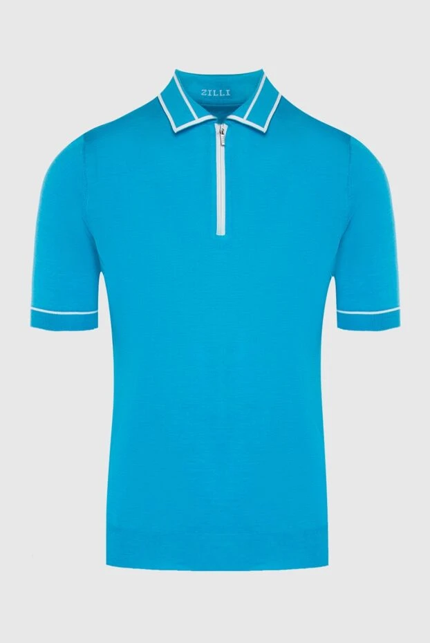 Zilli man cotton and silk polo blue for men buy with prices and photos 167445 - photo 1