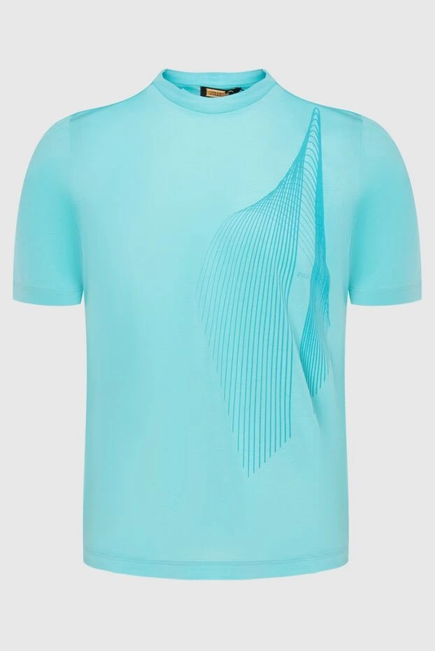 Zilli мужские футболка из хлопка голубая мужская купить с ценами и фото 167451 - фото 1